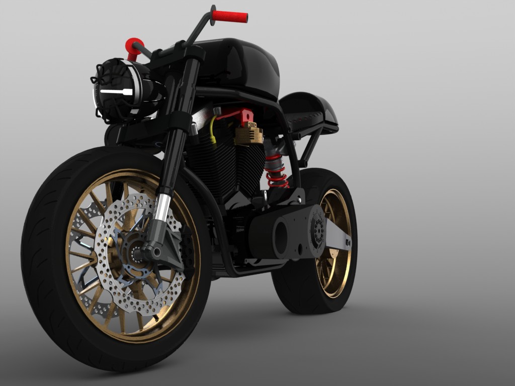 摩托车custom-naked-motorcycle-SolidWorks2010-stp-igs格式